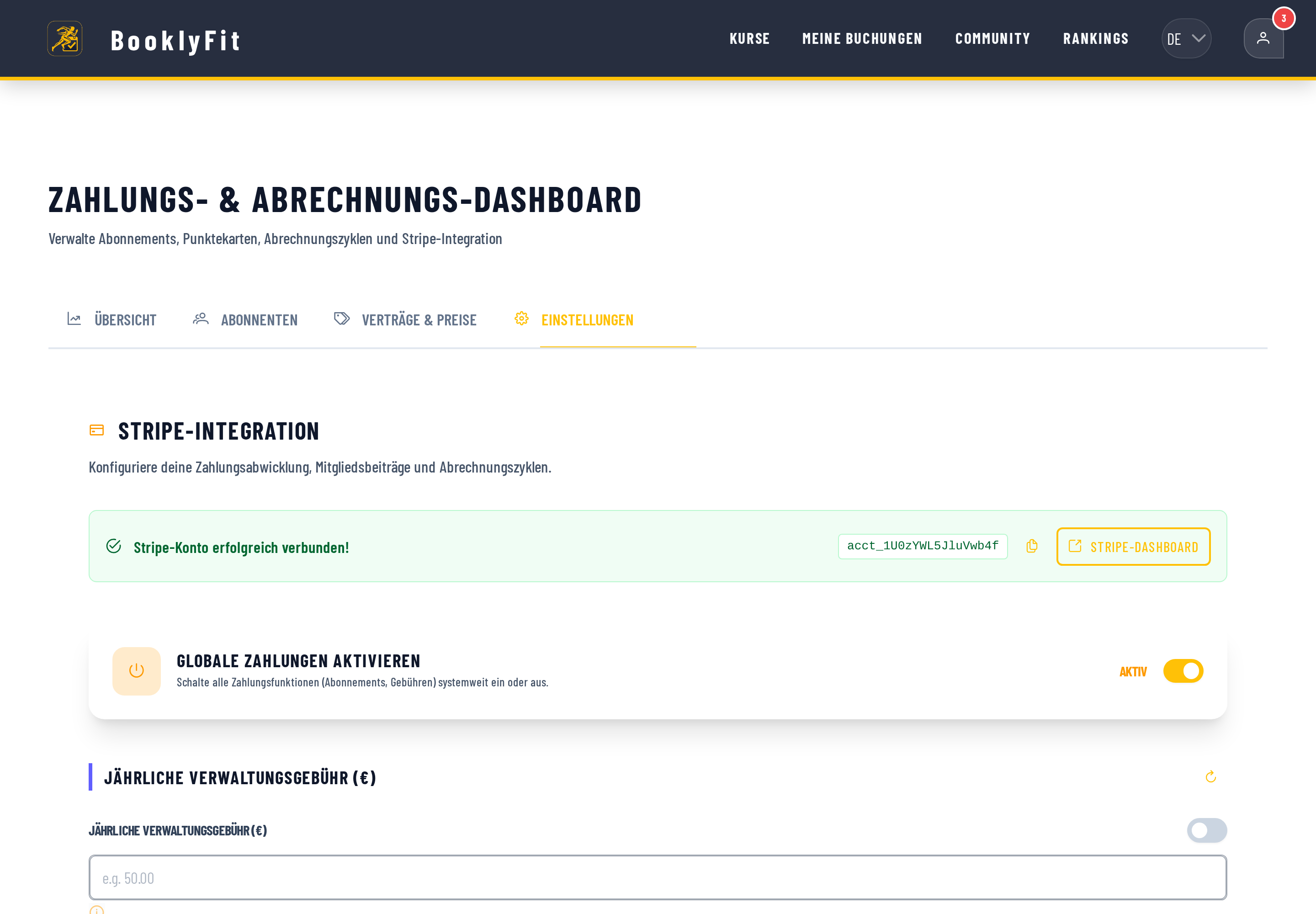BooklyFit drop-in booking settings