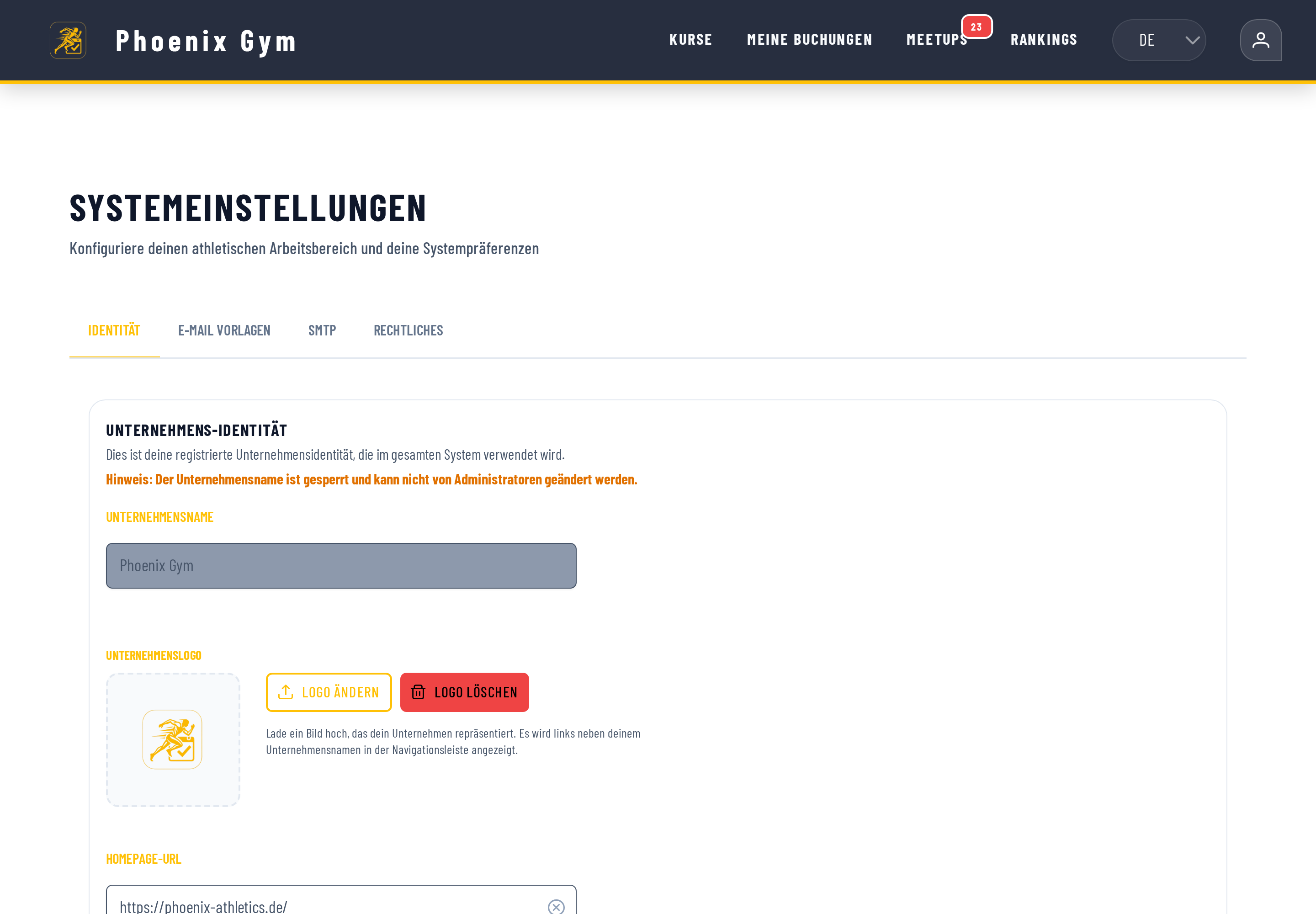 Admin Einstellungen-Dashboard