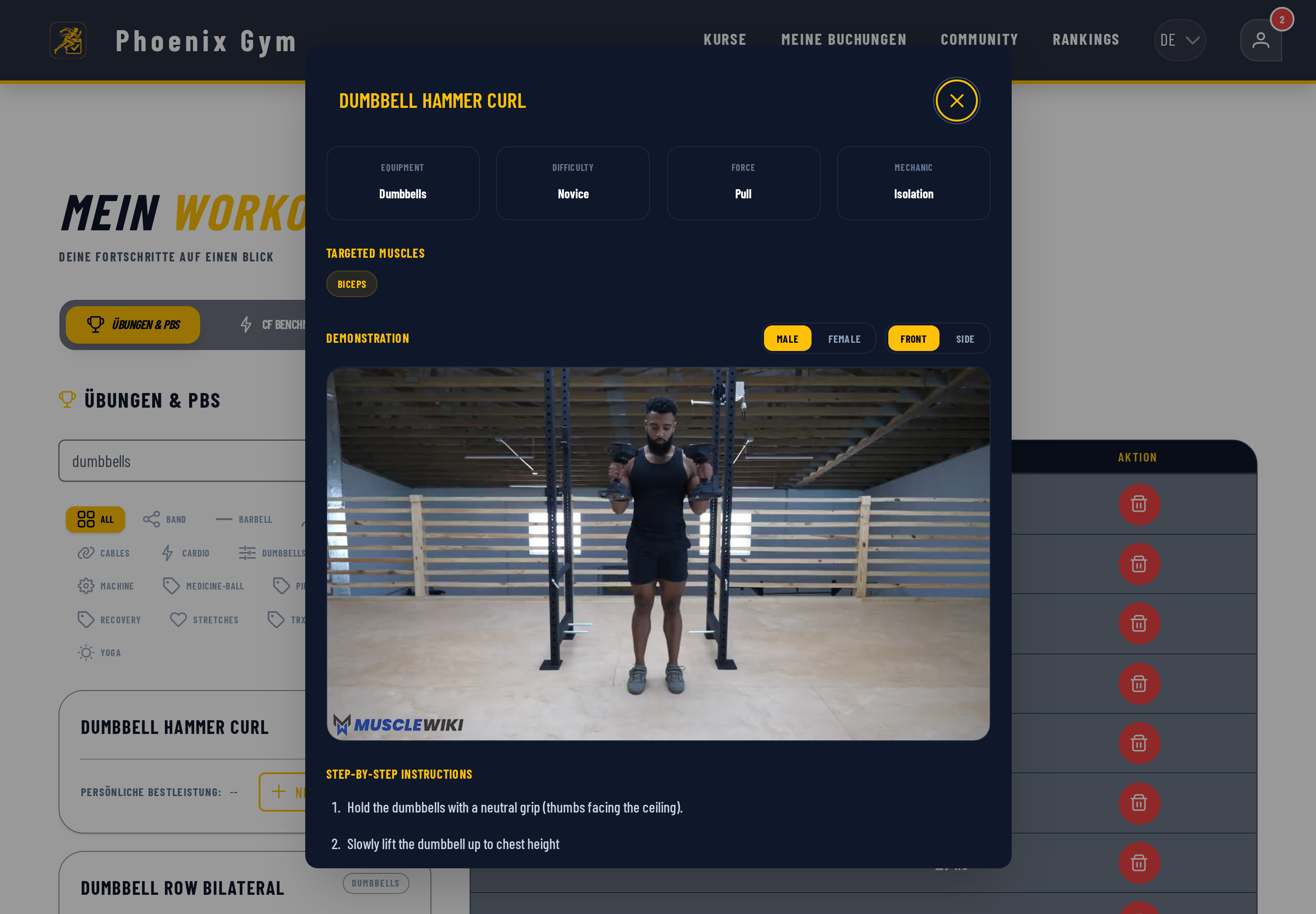 BooklyFit WOD detail view with class schedule for CrossFit boxes